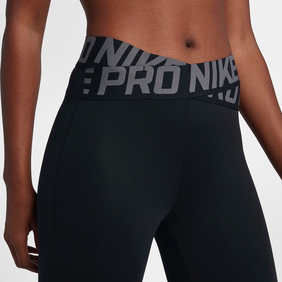 Nike Pro Black Crossover Band Leggings - Picture 5 of 7